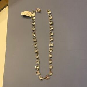 Elegant Vintage Silver Necklace with Crystal Accents